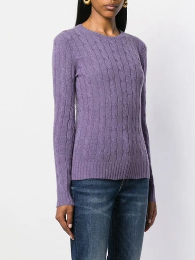 Shop Polo Ralph Lauren Cable Knit Top In Purple