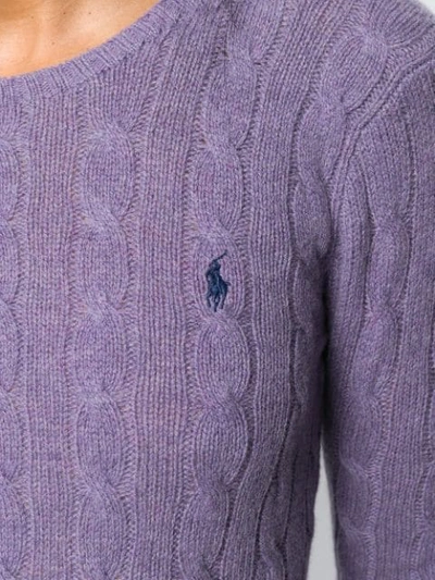 Shop Polo Ralph Lauren Cable Knit Top In Purple