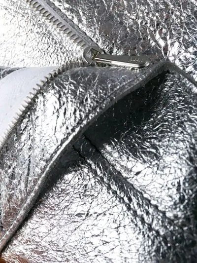 Shop Sandro Short Metallized Skirt In Silver