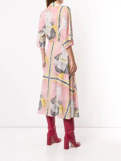 Shop Tata Naka Printed Midi Dress In Pink