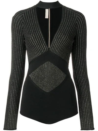 Shop Elie Saab Thorn Bodysuit In Black