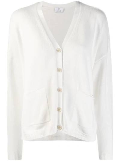 ALLUDE V-NECK CARDIGAN - 白色