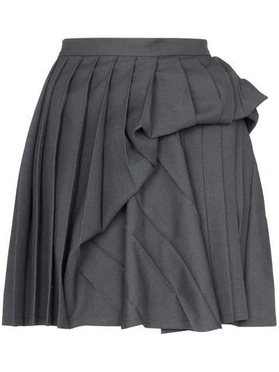 Shop Y/project Pleated Ruched Wool-blend Mini Skirt - Grey