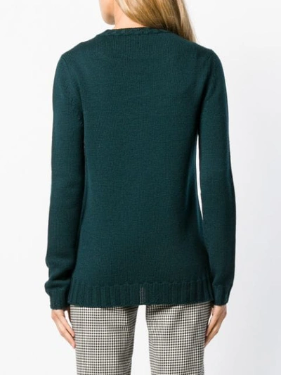 Shop P.a.r.o.s.h Embellished Collar Jumper In Green