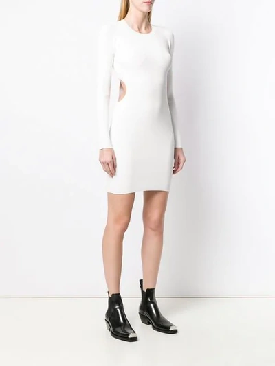 Shop Alexander Wang T Ribbed Bodycon Dress In 102 Offwhite