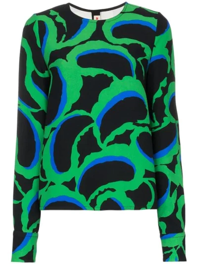 Shop Marni Abstract Print Top In Black