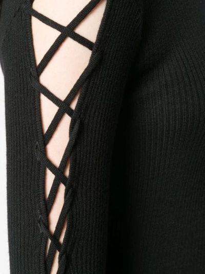 P.a.r.o.s.h Laced Sleeves Knitted Top In Black