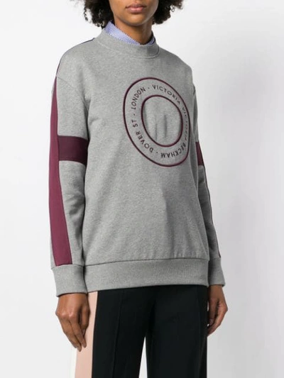 Shop Victoria Victoria Beckham Target Logo Sweatshirt In Grey