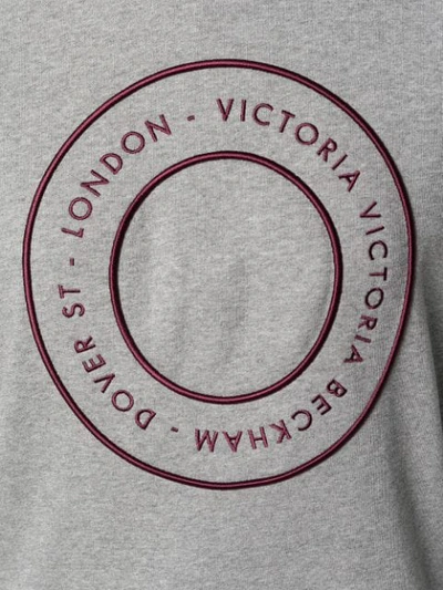 Shop Victoria Victoria Beckham Target Logo Sweatshirt In Grey