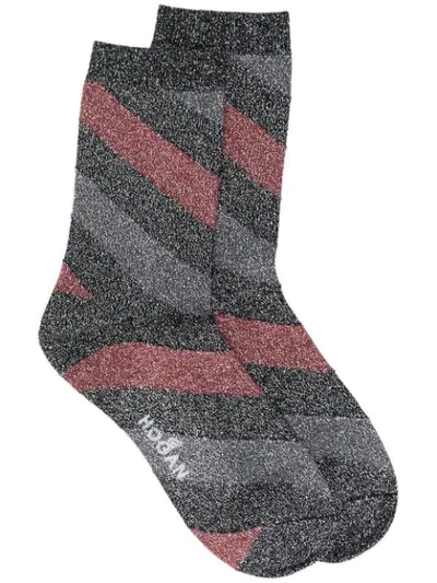 Shop Hogan Sparkle Knit Sock - Grey