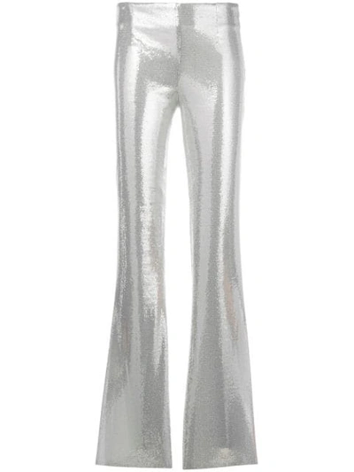 Shop Galvan Galaxy Flared Trousers In Metallic