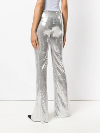 Shop Galvan Galaxy Flared Trousers In Metallic