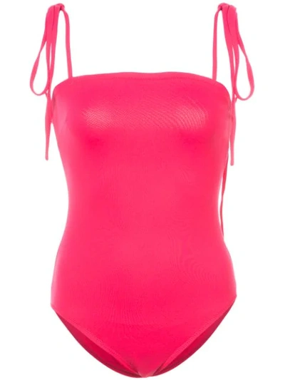 Shop Proenza Schouler Tie Detail One Piece Swimsuit - Pink