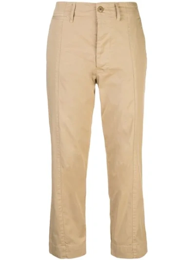 Shop Alex Mill Cropped Trousers In Brown