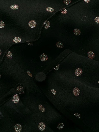 Shop Msgm Polka Dot Ruffle Dress In Black