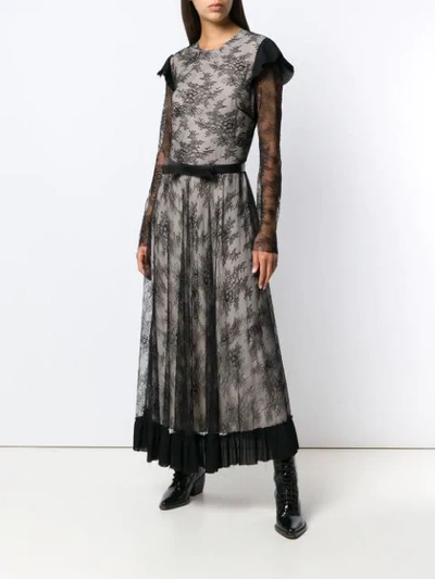 Shop Philosophy Di Lorenzo Serafini Lace Midi Dress In Black