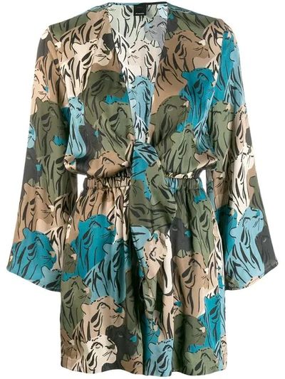 Shop Pinko Floral Playsuit - Green