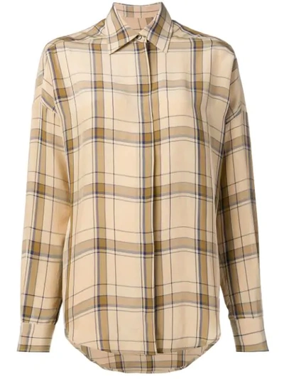 Shop Alberto Biani Classic Plaid Shirt In Neutrals