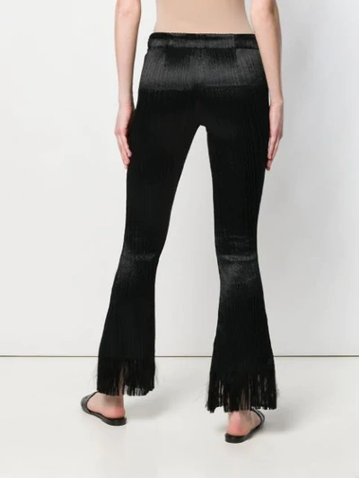 Shop Chloé Textured Cropped Trousers In Black