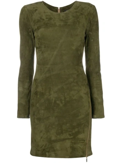 Shop Arma Side Zip Fitted Mini Dress - Green