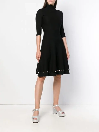 Shop Blumarine Pearl Embellished Dress - Black