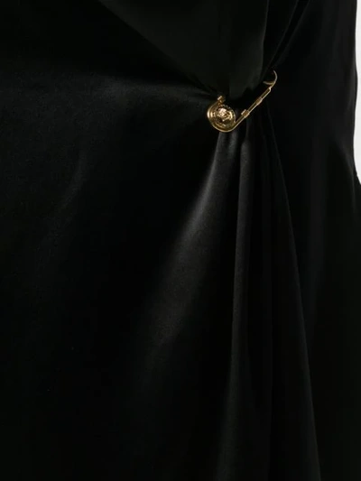 Shop Versace Draped Asymmetric Skirt In Black