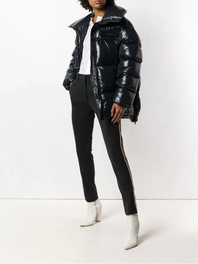 Shop Calvin Klein 205w39nyc Tartan Stripe Trousers - Black