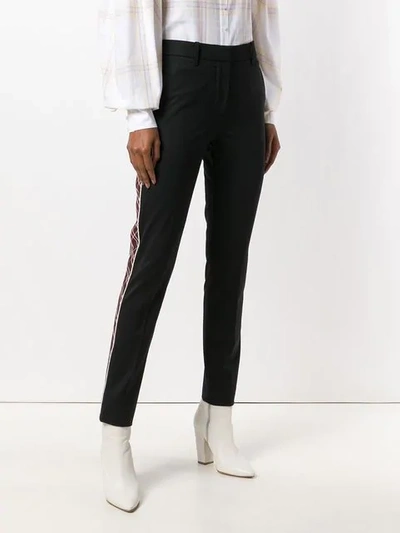 Shop Calvin Klein 205w39nyc Tartan Stripe Trousers - Black