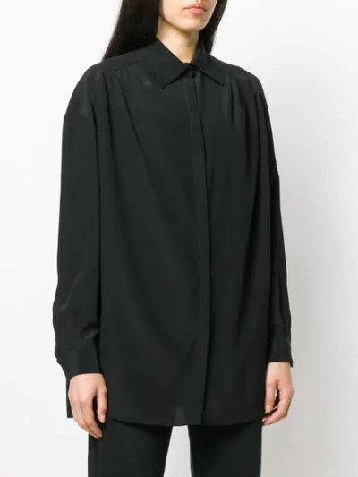 Shop Agnona Longsleeved Shirt In Black