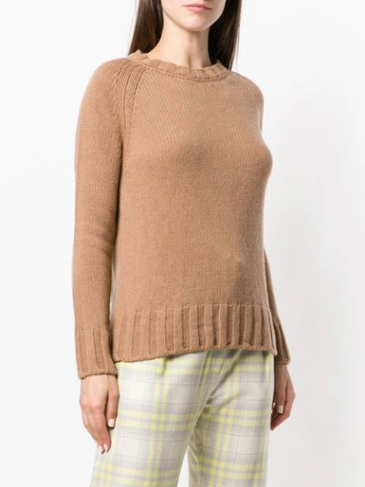 Shop Aragona Cashmere Crew Neck Sweater - Neutrals