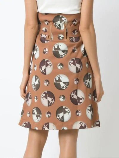 Shop Adriana Degreas High Waist Midi Skirt In Neutrals