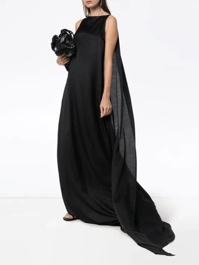 Shop Ann Demeulemeester Long Semi-sheer Gown In Black