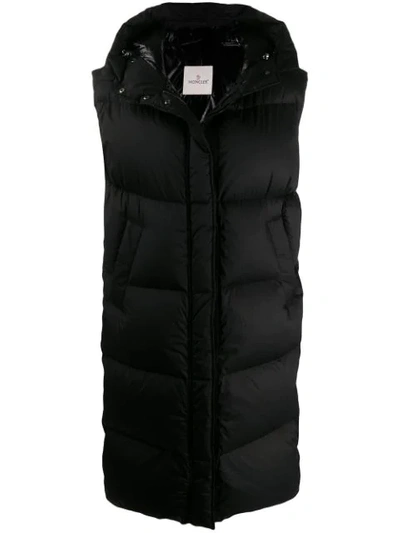 MONCLER SLEEVELESS PADDED COAT - 黑色