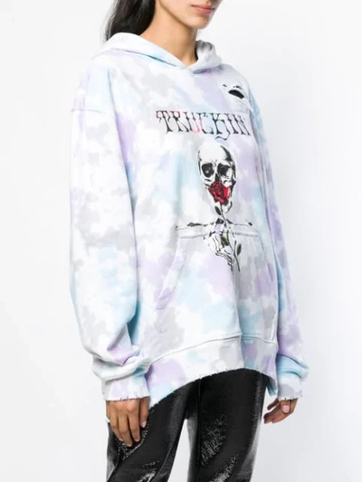 Shop Alchemist Tie Dye Printed Hoodie In White