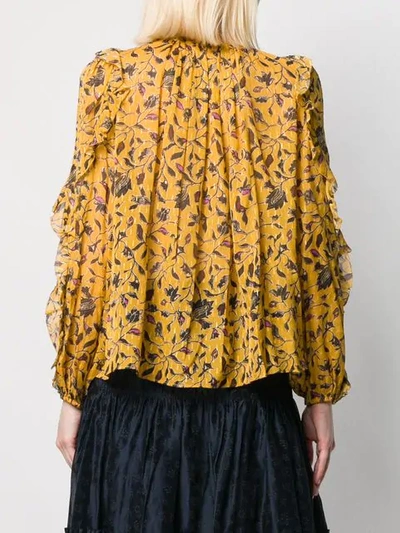 Shop Ulla Johnson Floral Long-sleeve Blouse - Yellow