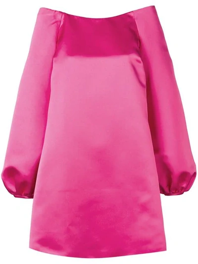 Shop Sara Battaglia Off-shoulder Mini Dress In Pink