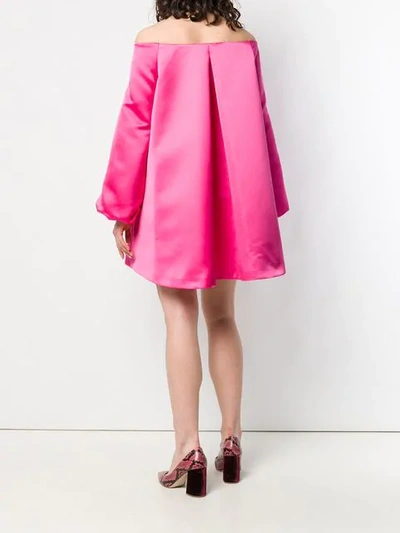 Shop Sara Battaglia Off-shoulder Mini Dress In Pink