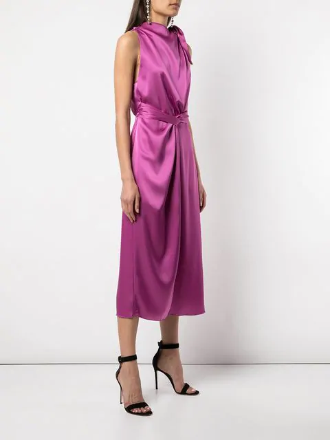 nanushka kalila satin midi dress