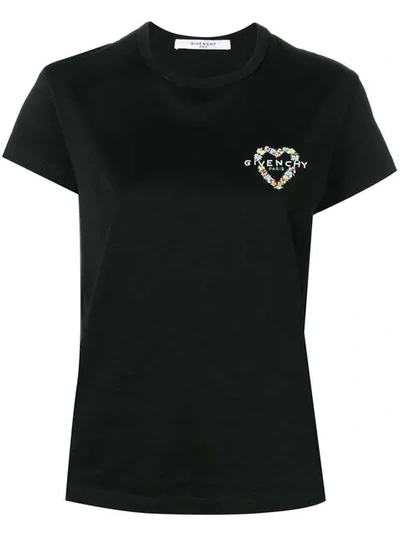 Shop Givenchy Heart Logo T-shirt In Black