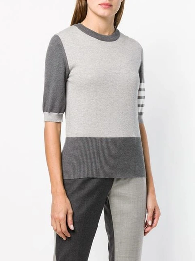 Shop Thom Browne 4-bar Fun-mix Cotton Tee In Grey