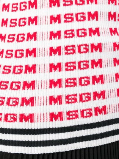 Shop Msgm Logo Sweater In Red