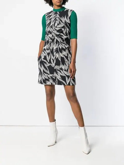 Shop Victoria Victoria Beckham Foliage Print Shift Dress In Black