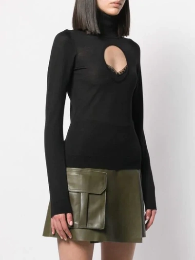 Shop N°21 Cut-out Turtleneck Sweater In Black