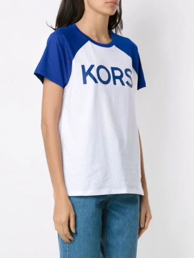 Shop Michael Michael Kors Logo Baseball T-shirt In Multicolour