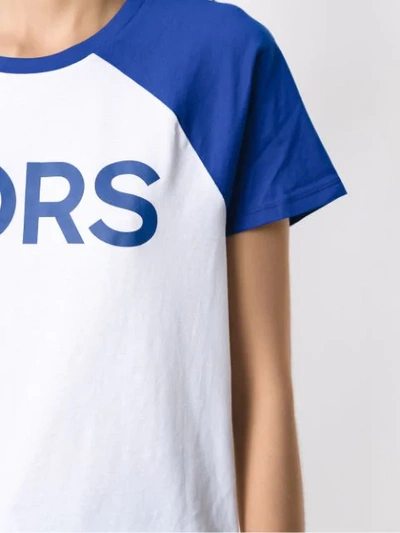 Shop Michael Michael Kors Logo Baseball T-shirt In Multicolour
