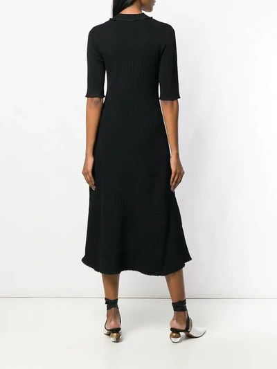 Shop Proenza Schouler Staggered Rib Dress - Black