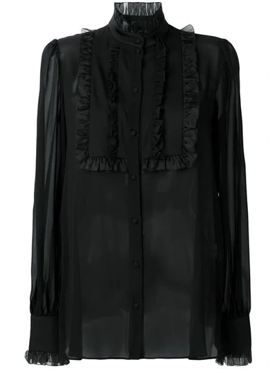 Shop Dolce & Gabbana Chiffon Blouse In N0000 Black