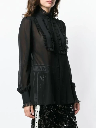 Shop Dolce & Gabbana Chiffon Blouse In N0000 Black