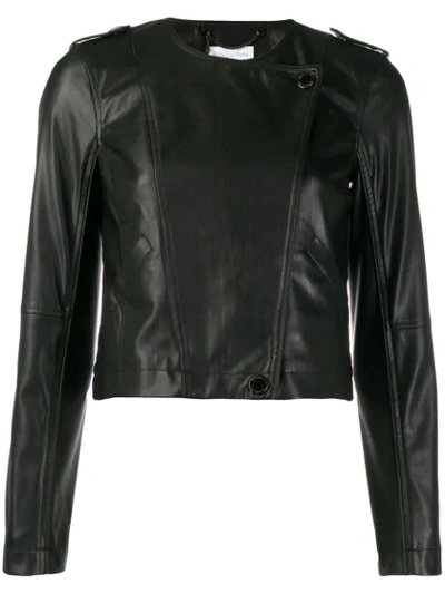 Shop Patrizia Pepe Moto Jacket In Black