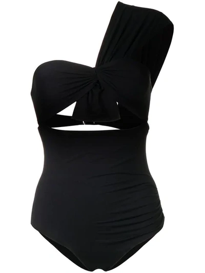 Shop Marysia Asymmetric Swimsuit In Black